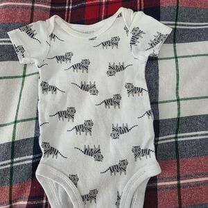 Carter's White and Gray Tiger Print Bodysuit